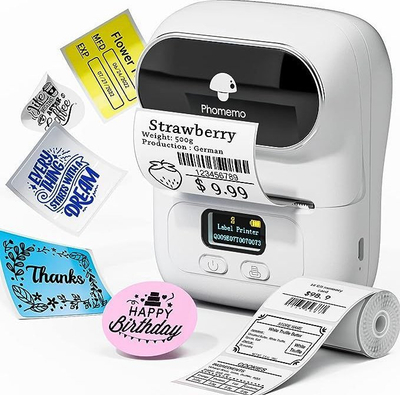 Printer termik etiketa Phomemo M110, Bluetooth, pa bojë, i bardhë