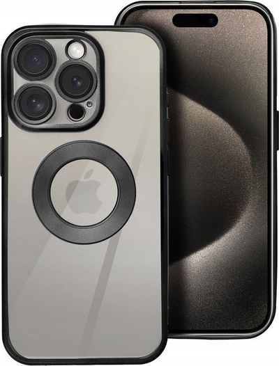 Futrollë telefoni Glam Case për iPhone 13, e tejdukshme, mbrojtëse, e zezë
