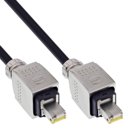 Rrotullë kabllo rrjeti InLine Harting, Cat.6A S/FTP, 90m, IP67, e zezë