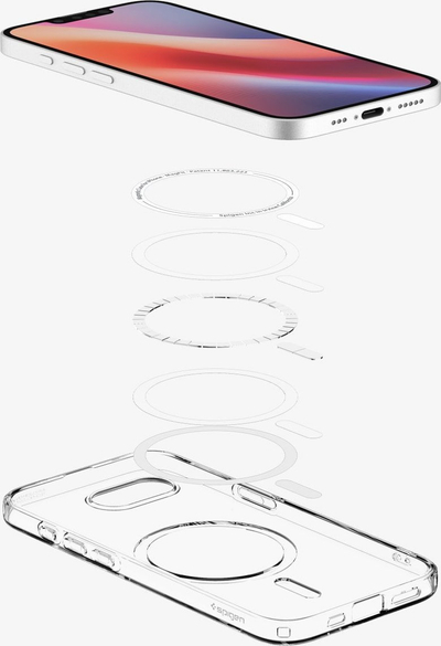 Maskë telefoni Spigen Liquid Crystal MagSafe, për iPhone 16e, transparente, e bardhë