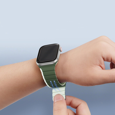 Rrip ore Dux Ducis Magnetic Strap, për Apple Watch 42‑49mm, silikon, jeshil