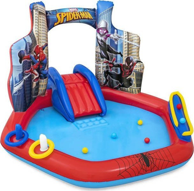 Kënd lojërash fryrës Bestway Spider Man 98793, 211 x 206 x 127 cm, me pishinë, shumëngjyrësh