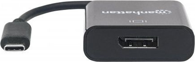 Kabllo Manhattan USB-C në DisplayPort 1.2, 4K 30Hz, 21cm, e zezë