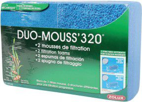 Sfungjer filtri për akuarium Zolux Duo Mouss 320, set me 2 copë, blu