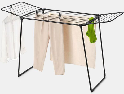 Varesë tharëse Brabantia HangOn Drying Rack Too, 18m, prej çeliku, e zezë mat
