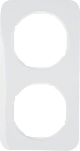 Kornizë dyshe Berker R.1, montim horizontal vertikal, IP20, e bardhë