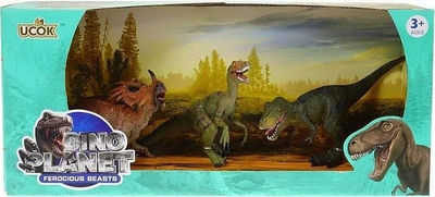 Set lodrash dinozaurë, 3 copë, 17 cm, shumëngjyrësh