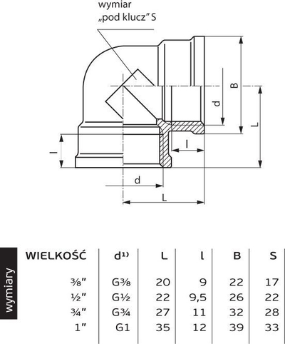 Bërryl Perfexim GW 1/2" (07-213-0150-000), prej tunxhi