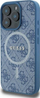Futrollë Guess 4G PU MagSafe për iPhone 16 Pro Max, kapak i fortë, blu