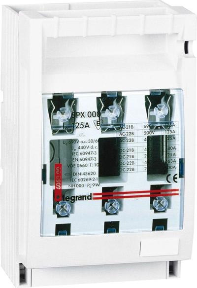 Shkëputës siguresash Legrand NH SPX 000, 125A, gri