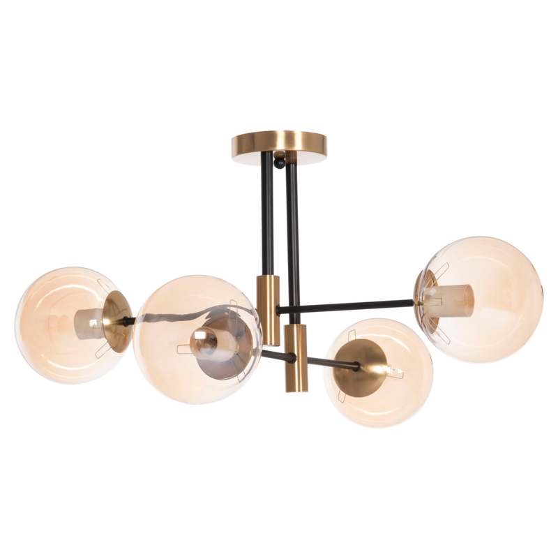 Llambë tavani Dremp HM7409.11, 4 drita, 68x68x36 cm, e zezë ari