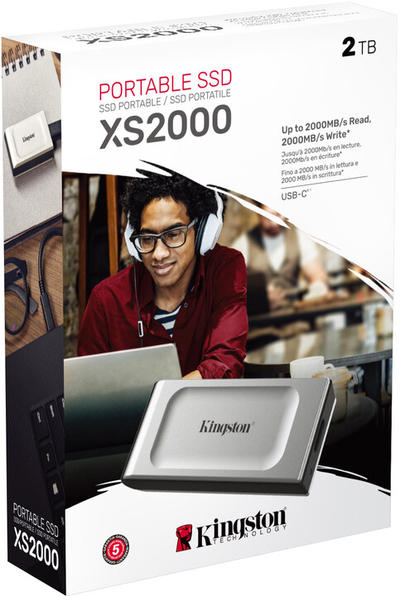 Disk i jashtëm Kingston XS2000 - 500GB, i argjendtë