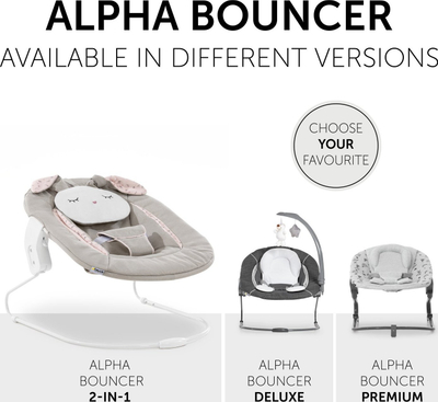 Лулка-улешка за бебе Hauck Alpha Bouncer 2in1 Powder Bunny, до 9 kg, беж