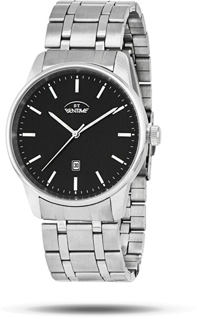 Orë dore për meshkuj Bentime 007-9MA-PT210346B, e argjendtë/zezë