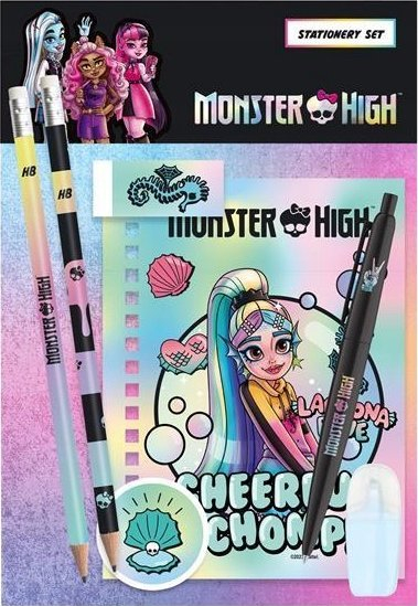 Set shkollor Starpak Monster High Lagoona, me aksesorë bazë, me penar transparent, shumëngjyrësh