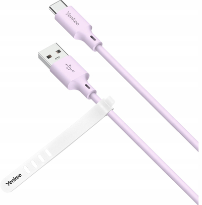 Kabllo USB A në USB C Yenkee YCU 315 PE, 1.5m, silikon, vjollcë e çelët