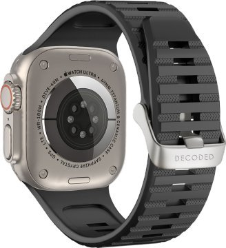 Rrip silikoni Decoded Ultra Traction për Apple Watch, 42 44 45 49 mm, i zi