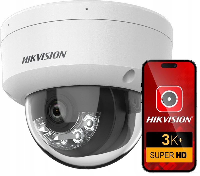 Kamerë IP Hikvision DS-2CD1161G2-LIU, 6Mpx, lente 2.8mm, e bardhë