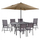 Set Tavolinë + 6 karrige textilene palosëse + çadër,"HM11483", gri