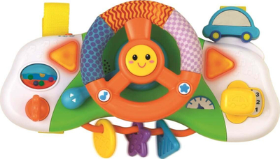 Lodër timoni Baby Crib Driver, interaktive, me drita edhe muzikë, shumëngjyrëshe