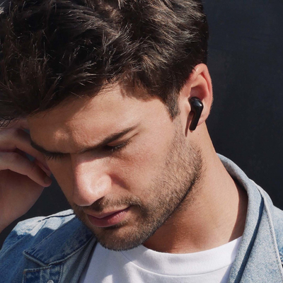 Kufje wireless LG HBS FN4, in ear, me heqje zhurme, ngjyrë e zezë