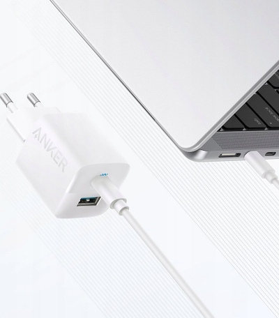 Karikues muri Anker 323, 33W, me 2 porta USB-C edhe USB-A, i bardhë