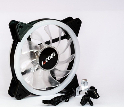 Set me ventilatorë për kasë 1stCOOL AURA EVO 2, 3x 120mm, ARGB me kontroll, shumëngjyrësh