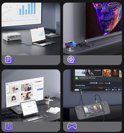 Kabllo video Wozinsky WCCH-01 USB-C në HDMI, 4K 60Hz, 1.8m, e zezë