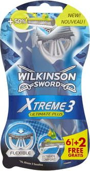 Brisqe njëpërdorimëshe Wilkinson Sword Xtreme 3 Ultimate Plus për burra, 8 copë, blu