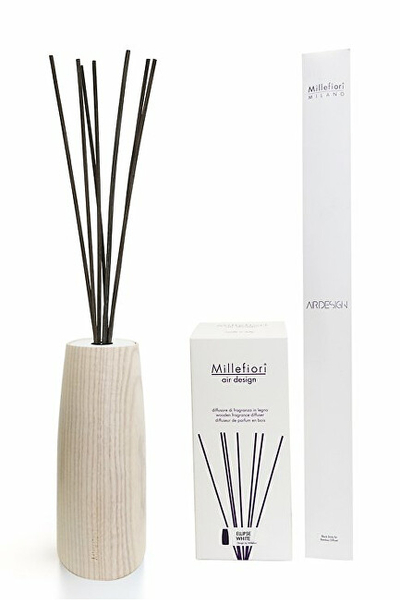 Shpërndarës aromatik Millefiori Milano Air Design Ellisse, 7 shkopinj, i bardhë