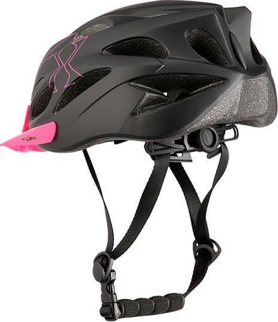 Helmetë biçiklete Nils Extreme MTW291, In-Mold, 55-61 cm, e zezë me rozë