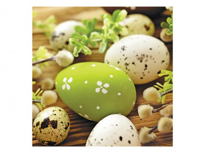 Serveta letre dekorative Easter SDL087200, 33x33cm, 20 copë, me vezë Pashke