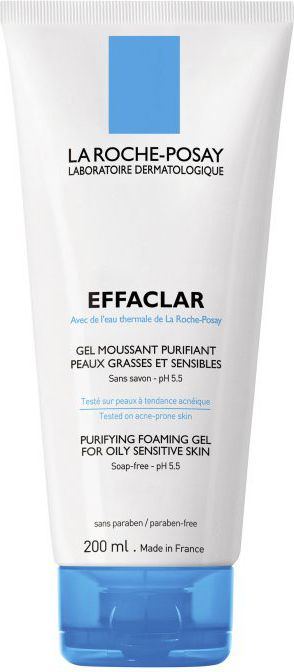 Xhel pastrimi fytyre La Roche-Posay Effaclar, për lëkurë me yndyrë dhe të ndjeshme, 200 ml, transparent