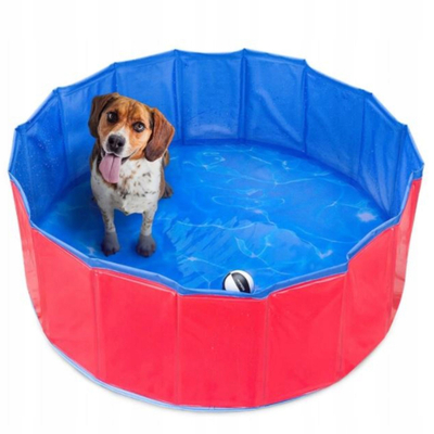 Pishinë rreth për qen Round Pool, 80x30cm, plastike e fortë, e kuqe