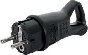 Prizë elektrike gome WT-30GU, 230V, 16A, IP44, e zezë