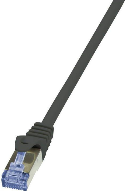 Kabllo Patchcord LogiLink CAT6A, S/FTP, AWG26, PIMF, 50 m, e zezë