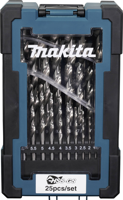 Set spiralësh metali Makita D-78368, HSS-G, 25 copë, në kuti plastike