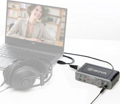 Interfejs audio USB BOYA BY-AM1, 2 kanale, 24-bit 192 kHz, gri