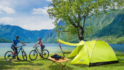 Çadër kampingu Promis Alpenair Pro, 3 persona, verandë, jeshile