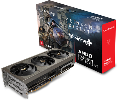 Kartë grafike Sapphire Nitro+ Radeon RX 9070 XT OC, 16GB GDDR6, PCIe 4.0, e argjendtë