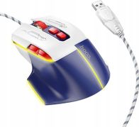 Maus gaming Hoco GM31, me kabllo USB, 3600 DPI, i bardhë blu