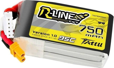 Bateri për dron Tattu R-Line 4S1P, 750mAh, 14.8V 95C, me XT30