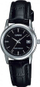 Orë dore Casio LTP-V002L-1A, për femra, analog, e zezë
