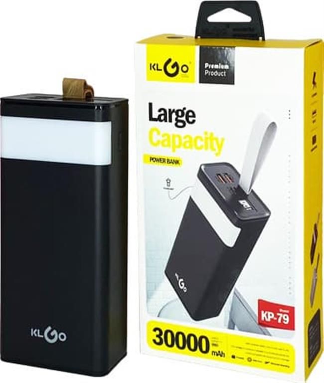 Power Bank 30000mAh, bardhë/zezë. KLGO