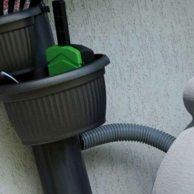 Set aksesorësh Prosperplast ICANSET 6, për fuçi uji shiu, 6 pjesë, i zi