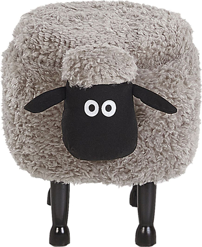 Stol me hapësirë Beliani Sheep, për kalamaj, prej pelushi, gri