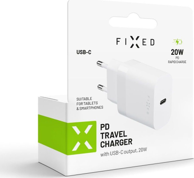 Karikues murale FIXED USB C, 20W PD, i bardhë