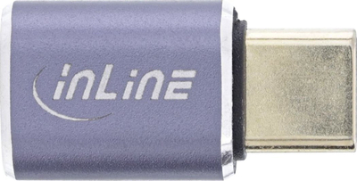 Adapter USB InLine USB4, USB Type-C mashkull–femër, alumin, gri