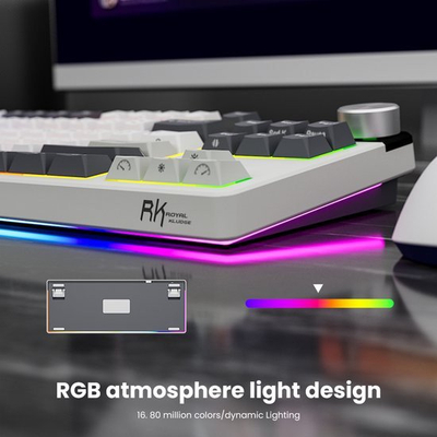 Tastierë mekanike RK Royal Kludge S85, tri-mode wireless, 85 butona, RGB, e zezë