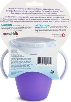 Shishe për fëmijë Munchkin 360, me kapëse, vjollcë, 207 ml